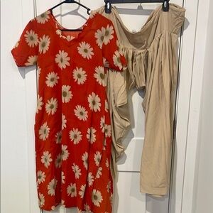 Orange Daisy Print Salwar kameez